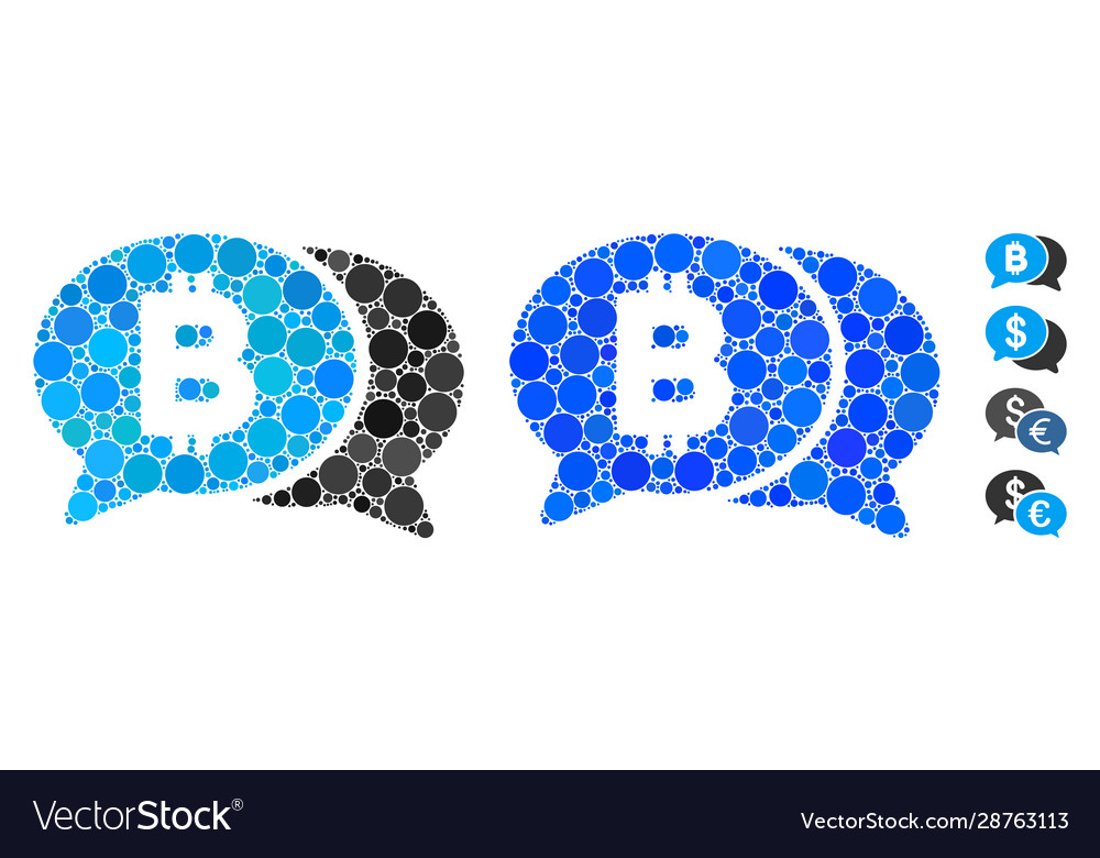 Bitcoin chat composition icon round dots