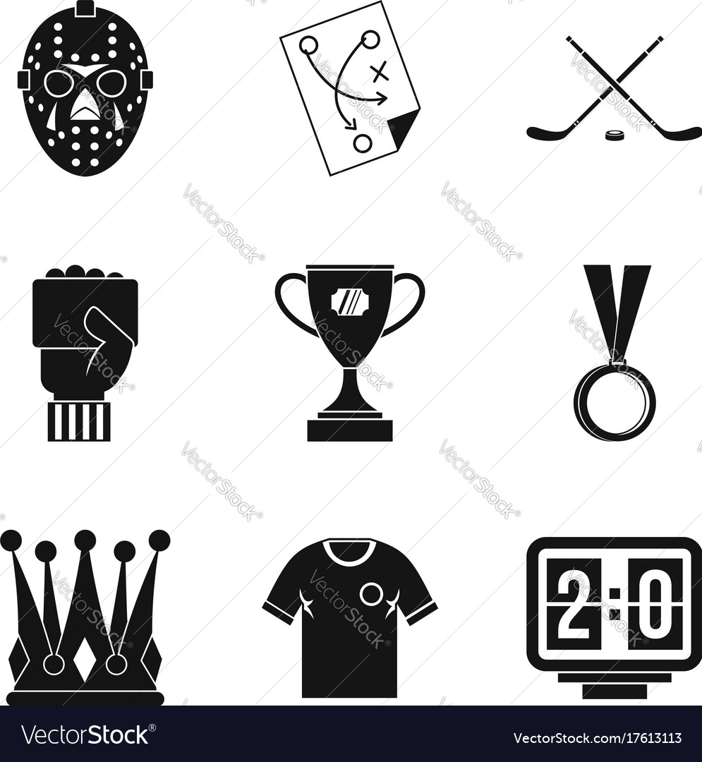 Champ Icons Set Simple Style Royalty Free Vector Image