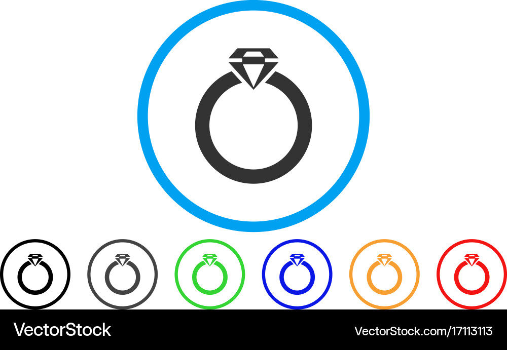 Diamond ring rounded icon Royalty Free Vector Image