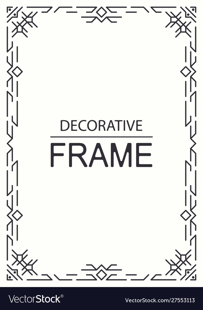 Geometric line frame template Royalty Free Vector Image