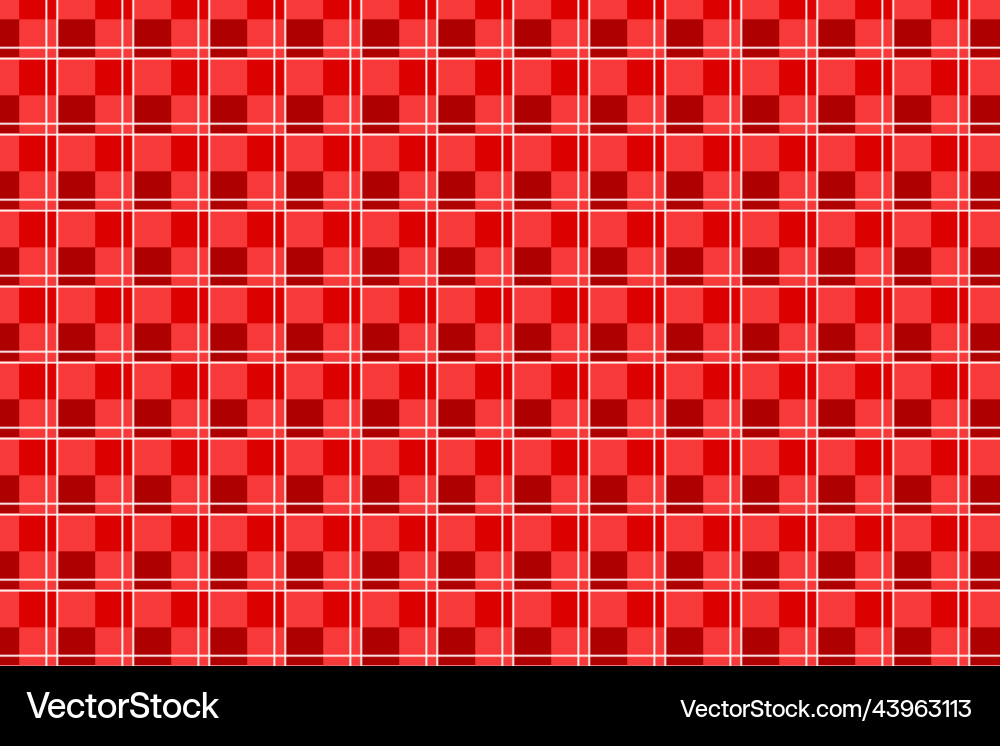 Gingham plaid seamless pattern design with red Vector Image