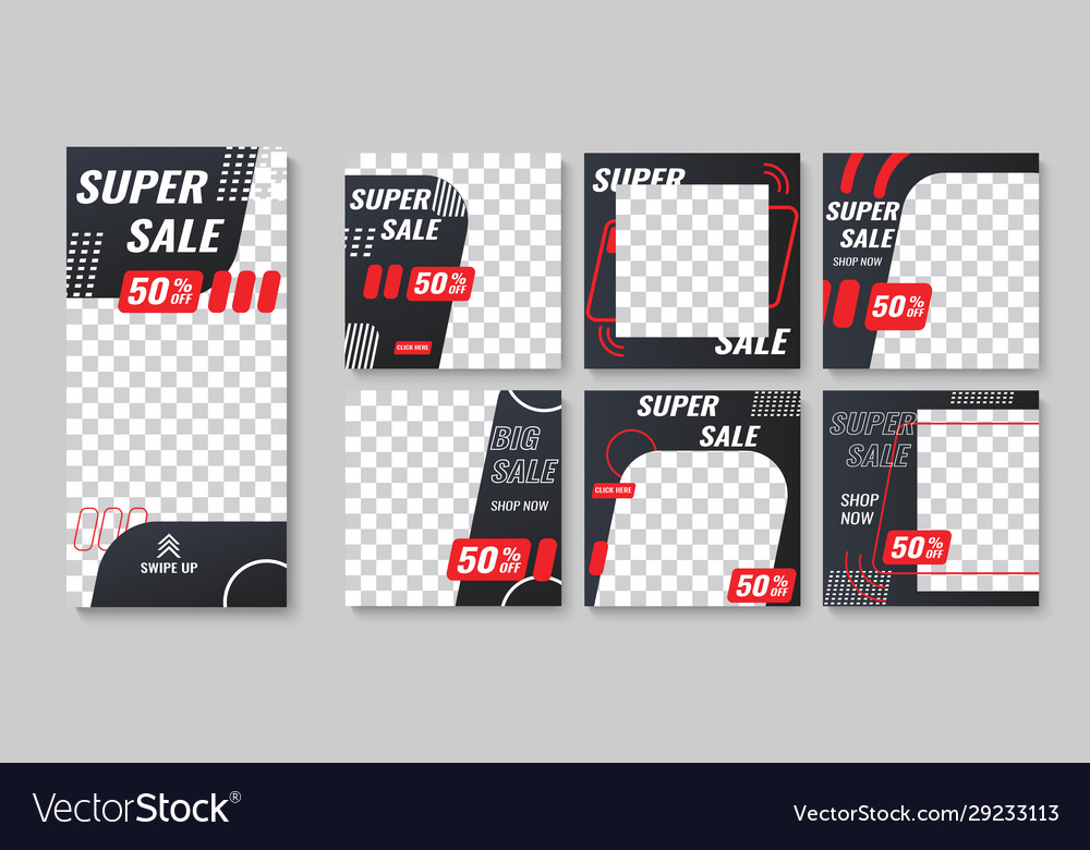 Modern promotion square web banner for social