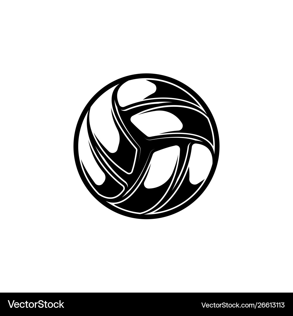 Volleyball black symbol with shadows Royalty Free Vector