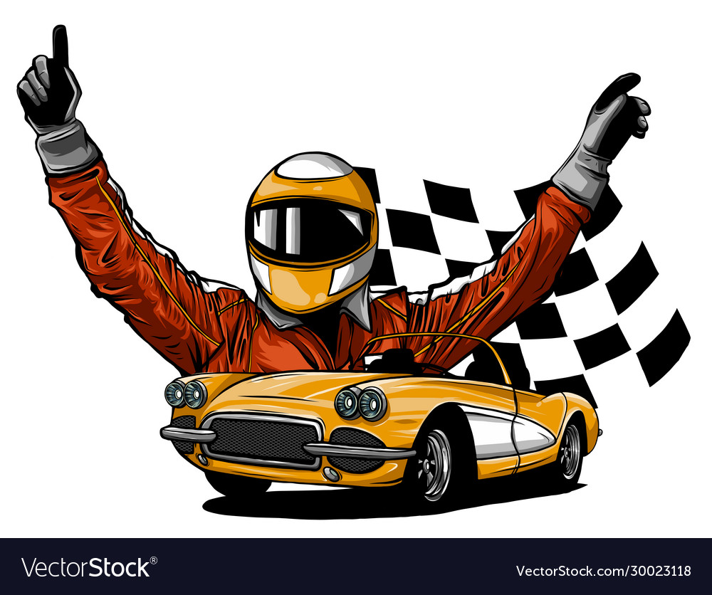 A Race Car Driver Royalty Free Vector Image VectorStock