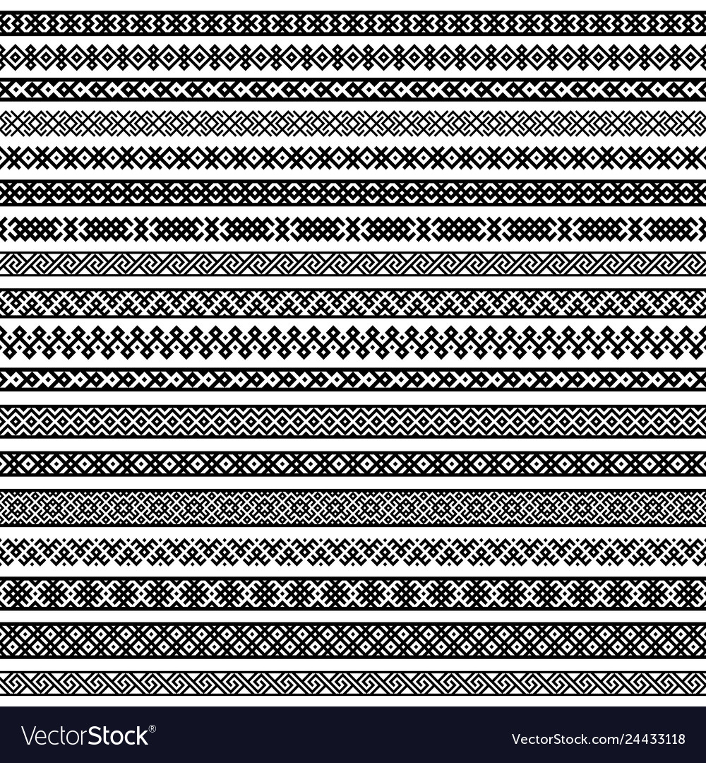 Border decoration elements patterns in black and Vector Image