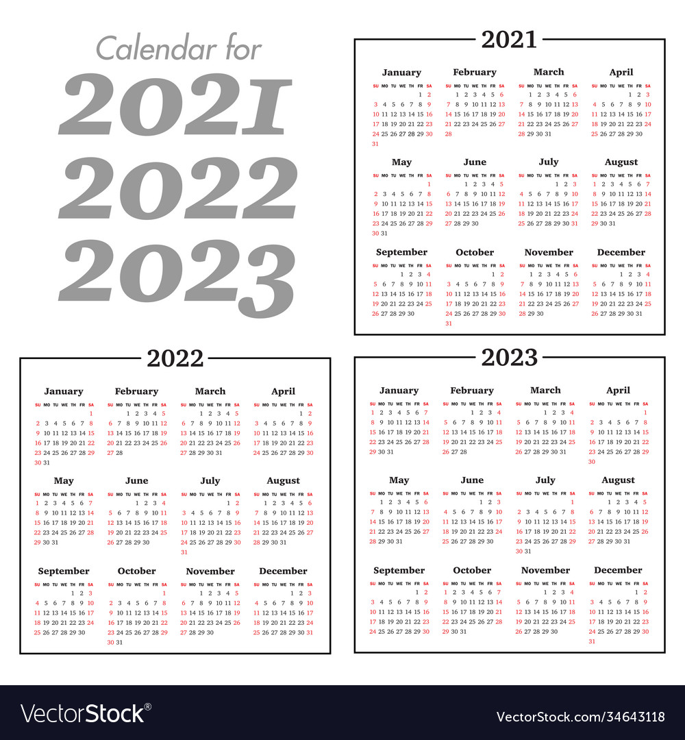 2021 2022 2023 Calendar Usa