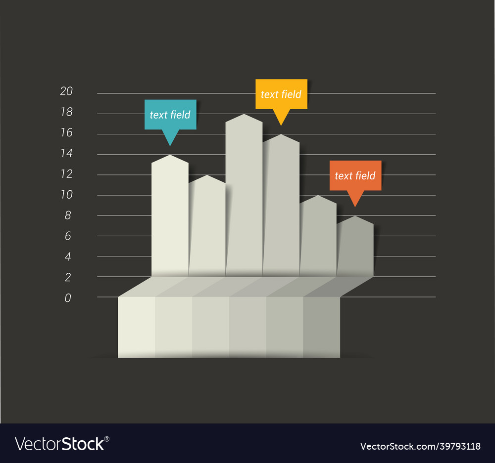 Flat chart graph black and white design Royalty Free Vector
