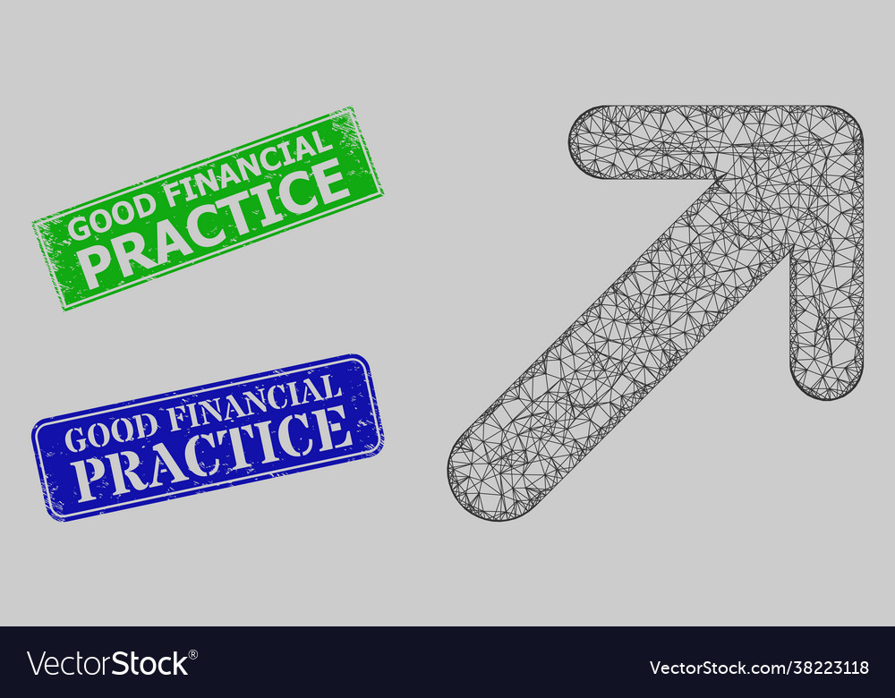 Grunged good financial practice badges and network