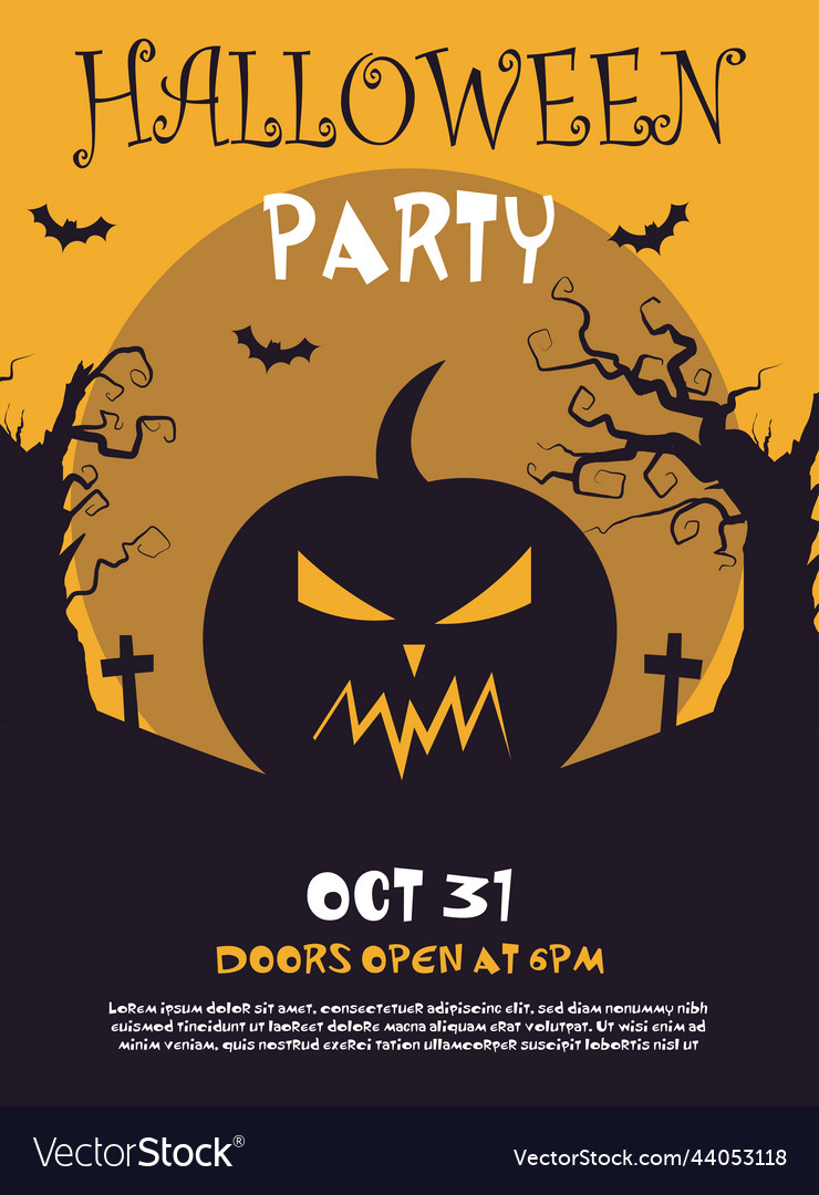 Halloween celebration party poster flyer design Vector Image