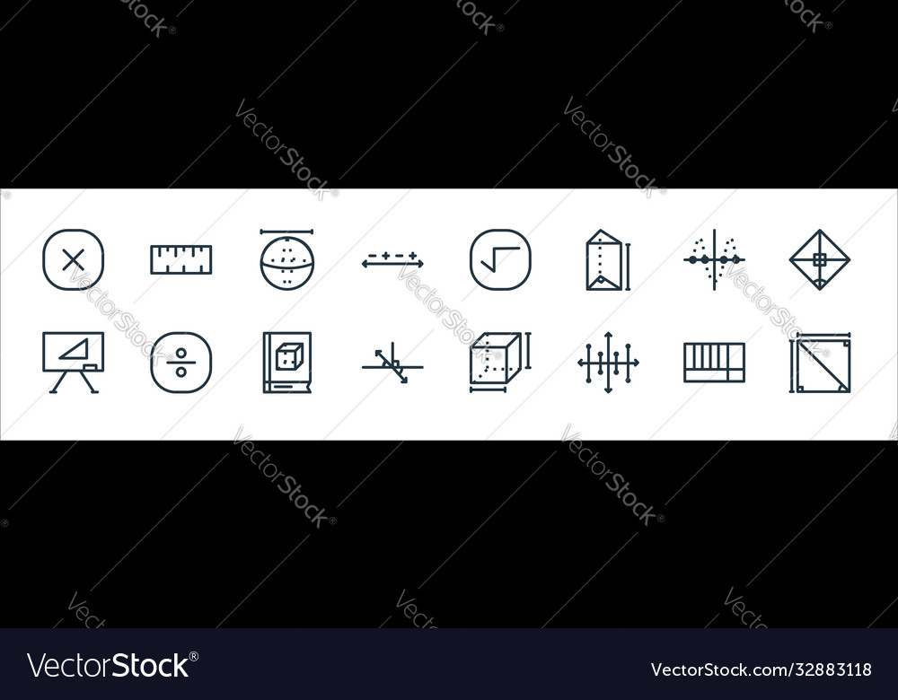 Mathematics line icons linear set quality