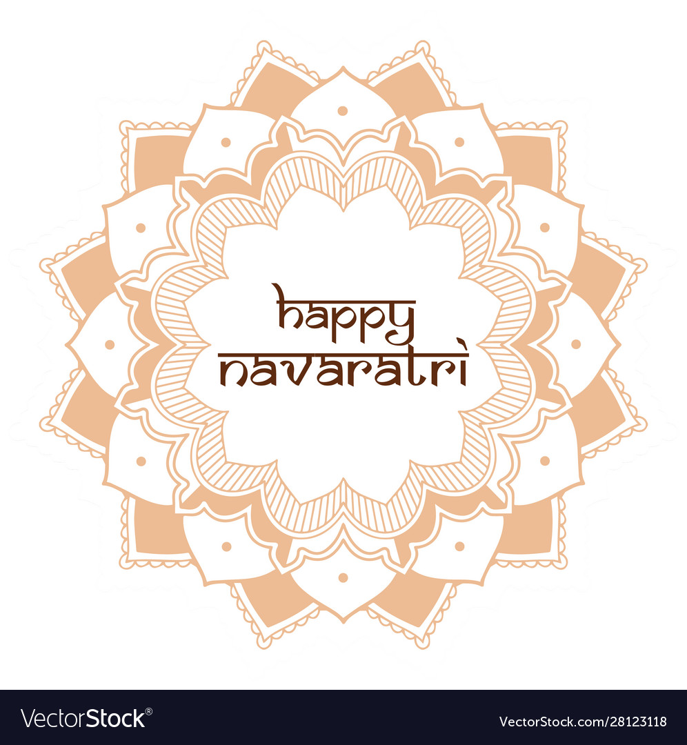 Navaratri poster design with mandala pattern