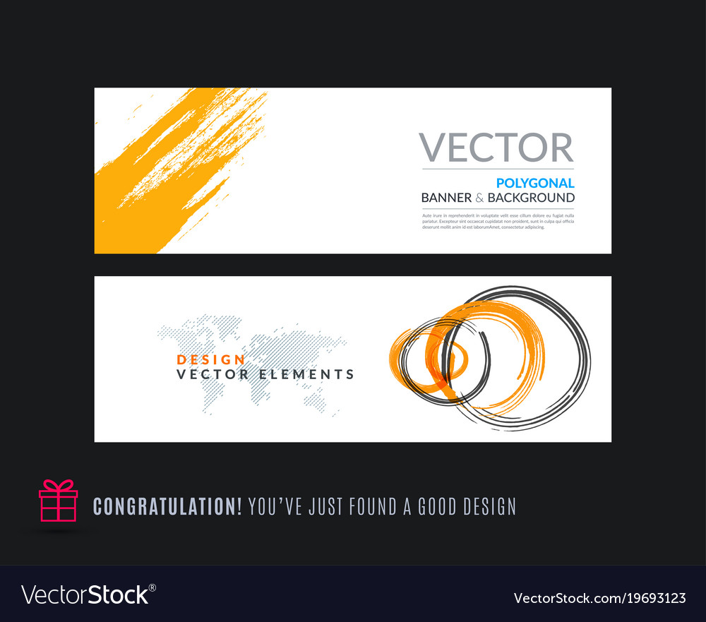 Abstract set of modern horizontal website