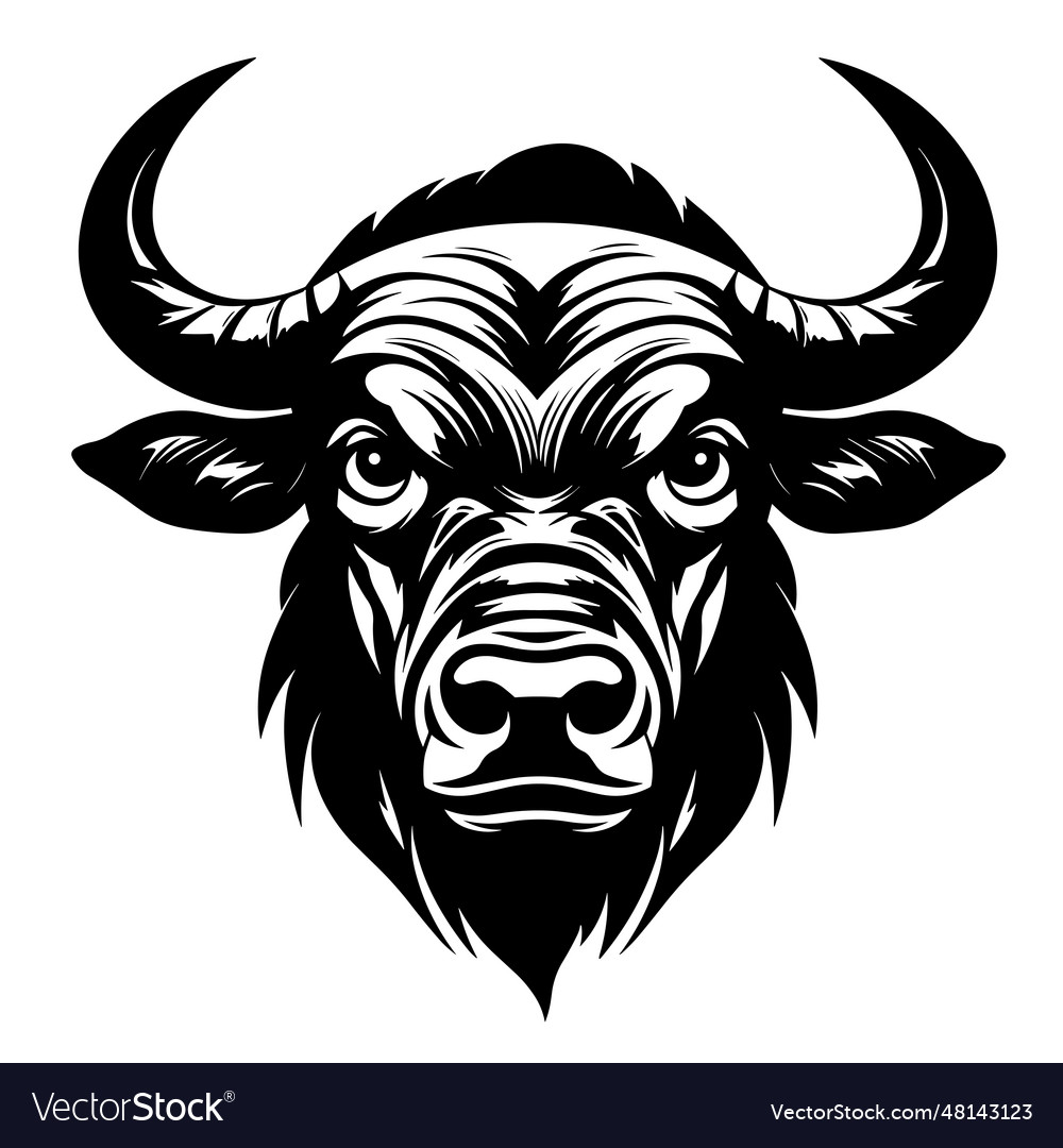 African Buffalo Silhouettes Royalty Free Vector Image