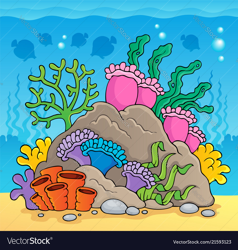 coral reef theme image 2 royalty free vector image