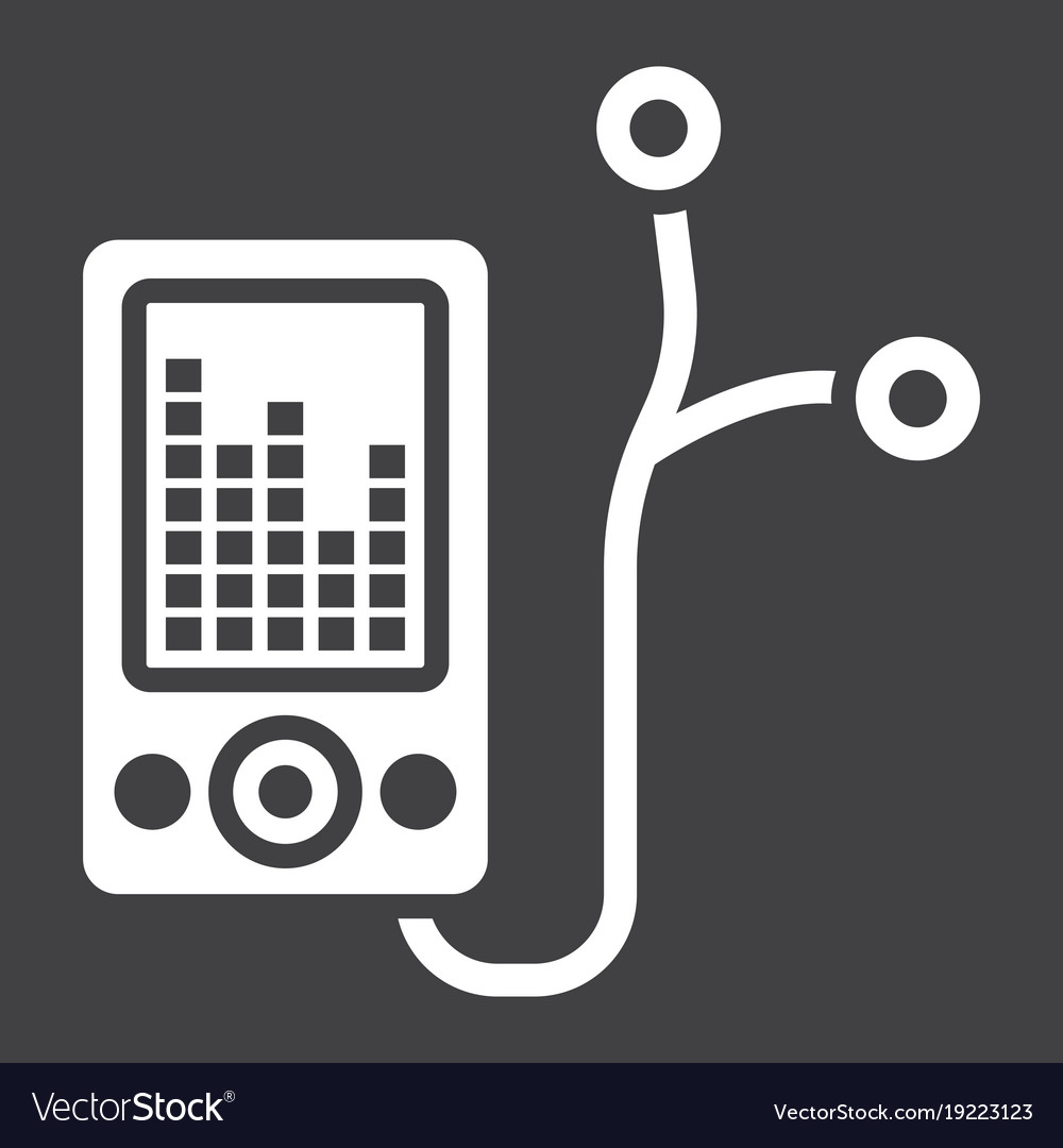 Mp Player Device Glyph Icon Fitness And Audio Vector Image Mp Player Device Glyph Icon Fitness And Audio Vector Image