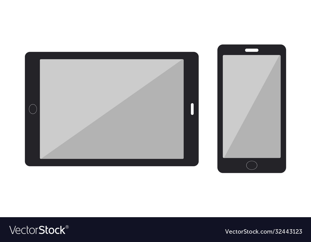 Phone and tablet icons isolated on white Vector Image