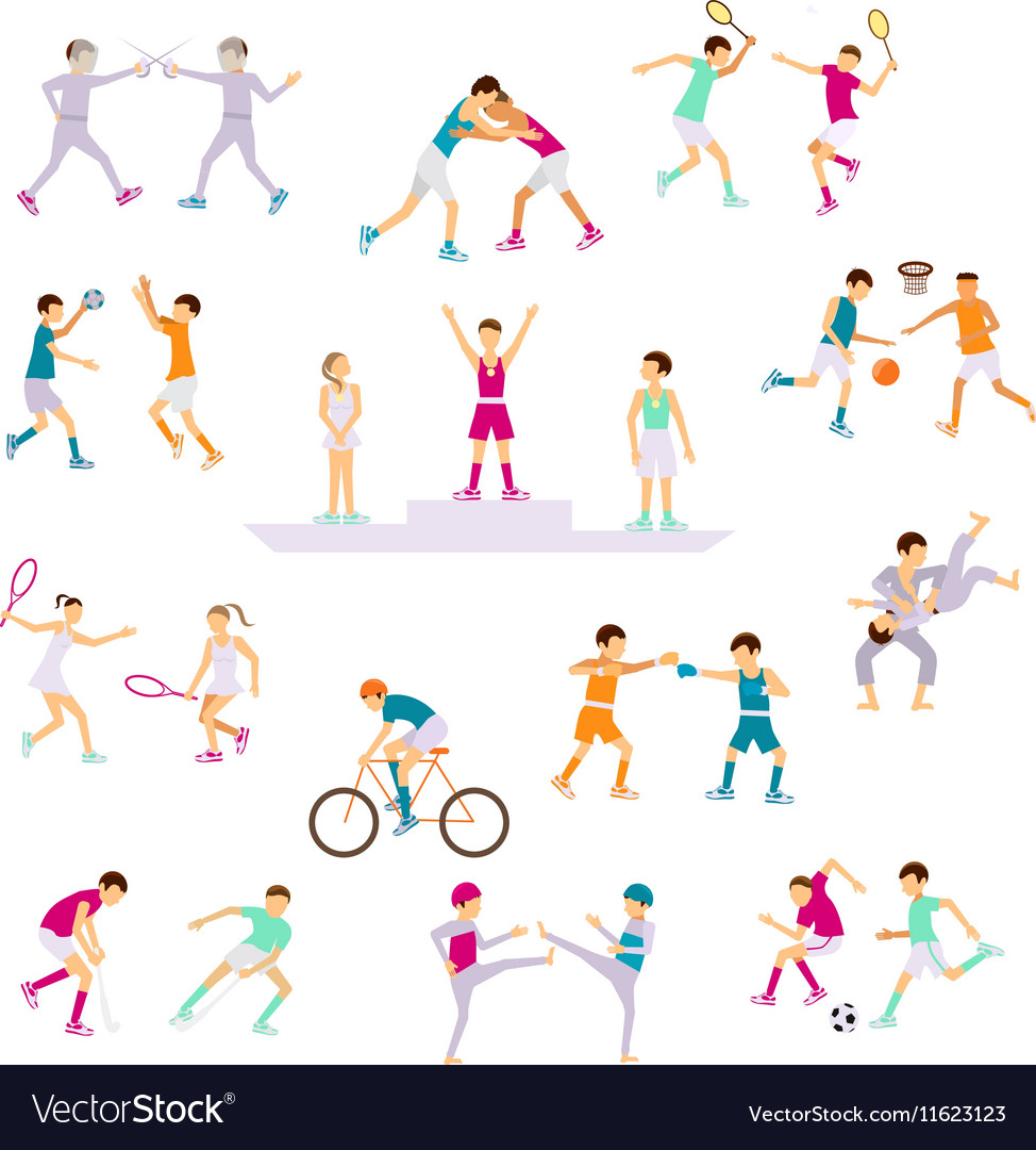 Set Sport people activities Royalty Free Vector Image