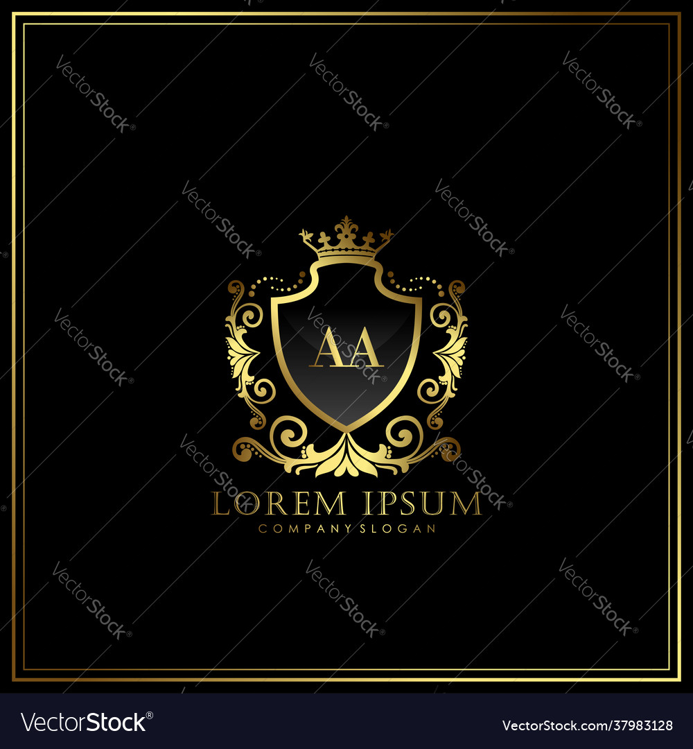 Aa initial letter luxury logo template in art