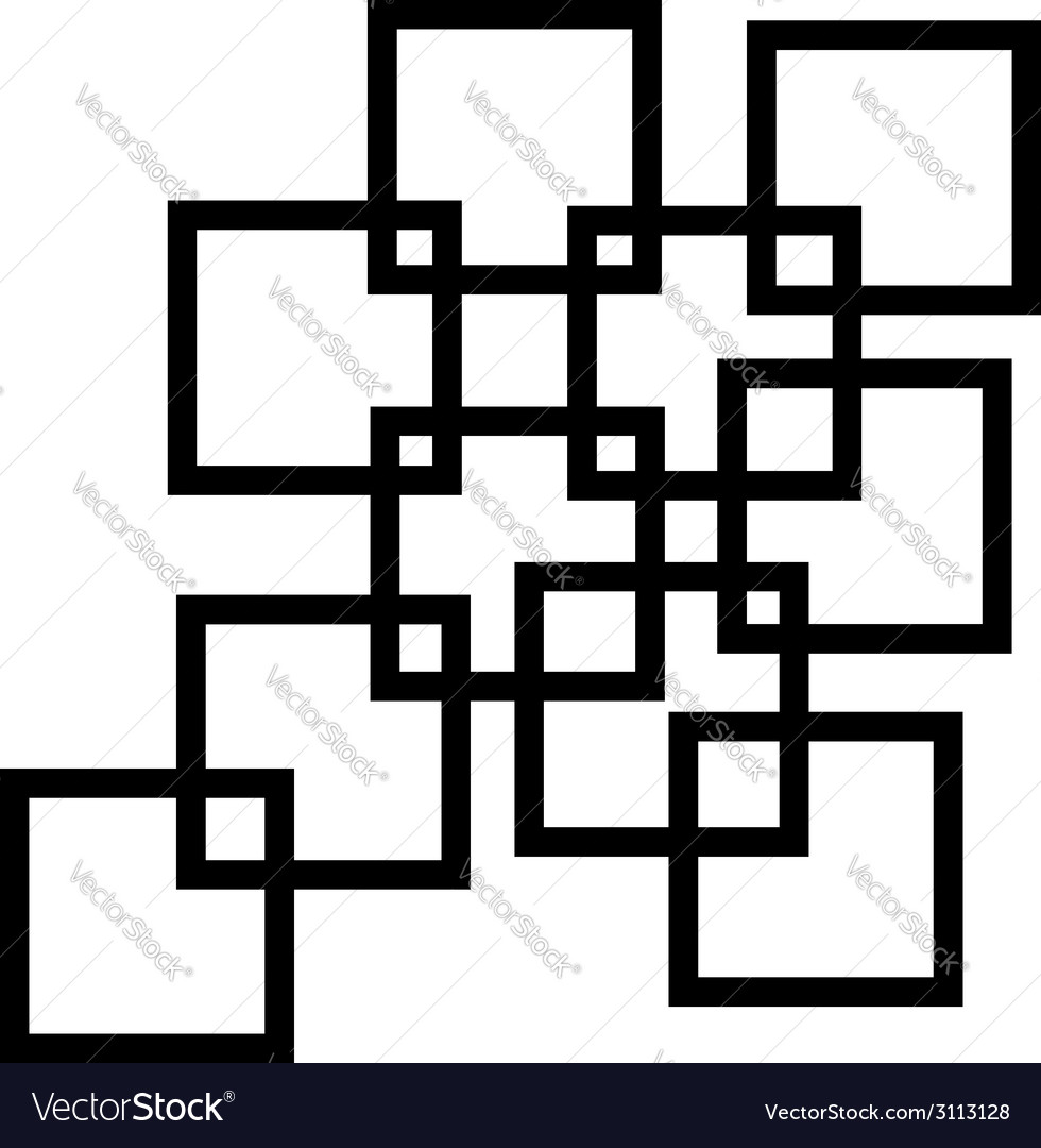 Abstract composition with squares Royalty Free Vector Image