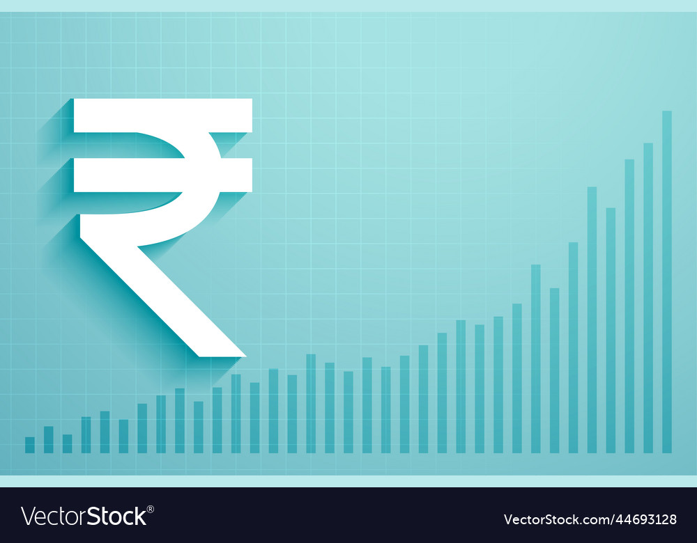 Digital money inr indian rupee trading concept Vector Image