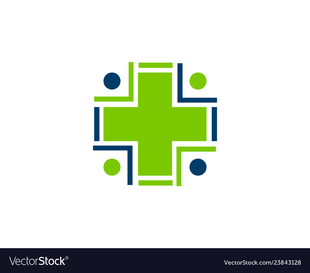 Healthy and care logo design people with medical Vector Image