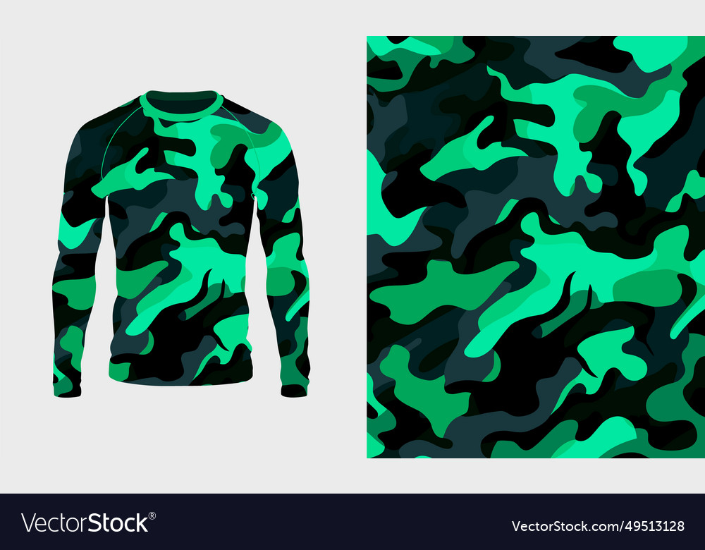 Long sleeve jersey camo texture for hunting Vector Image