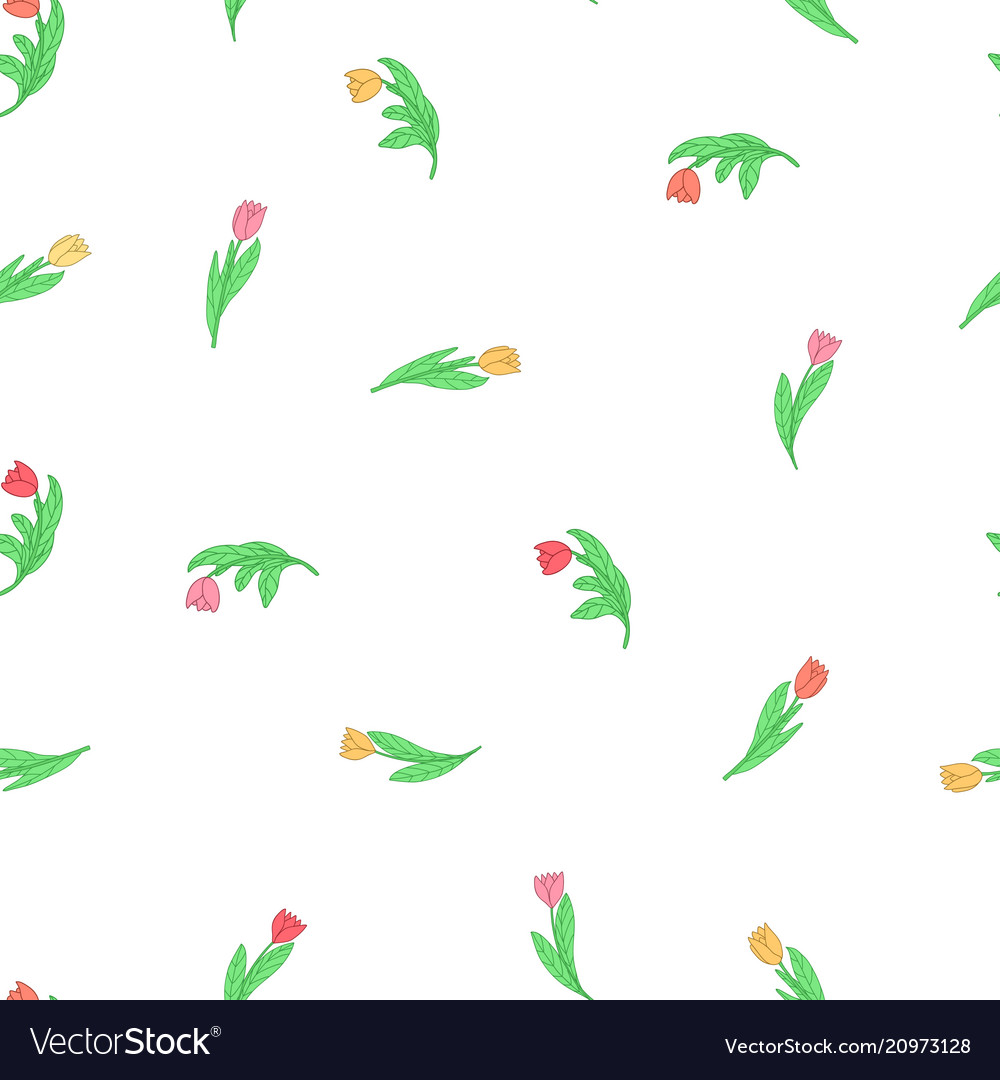 Seamless pattern with cute cartoon small colored