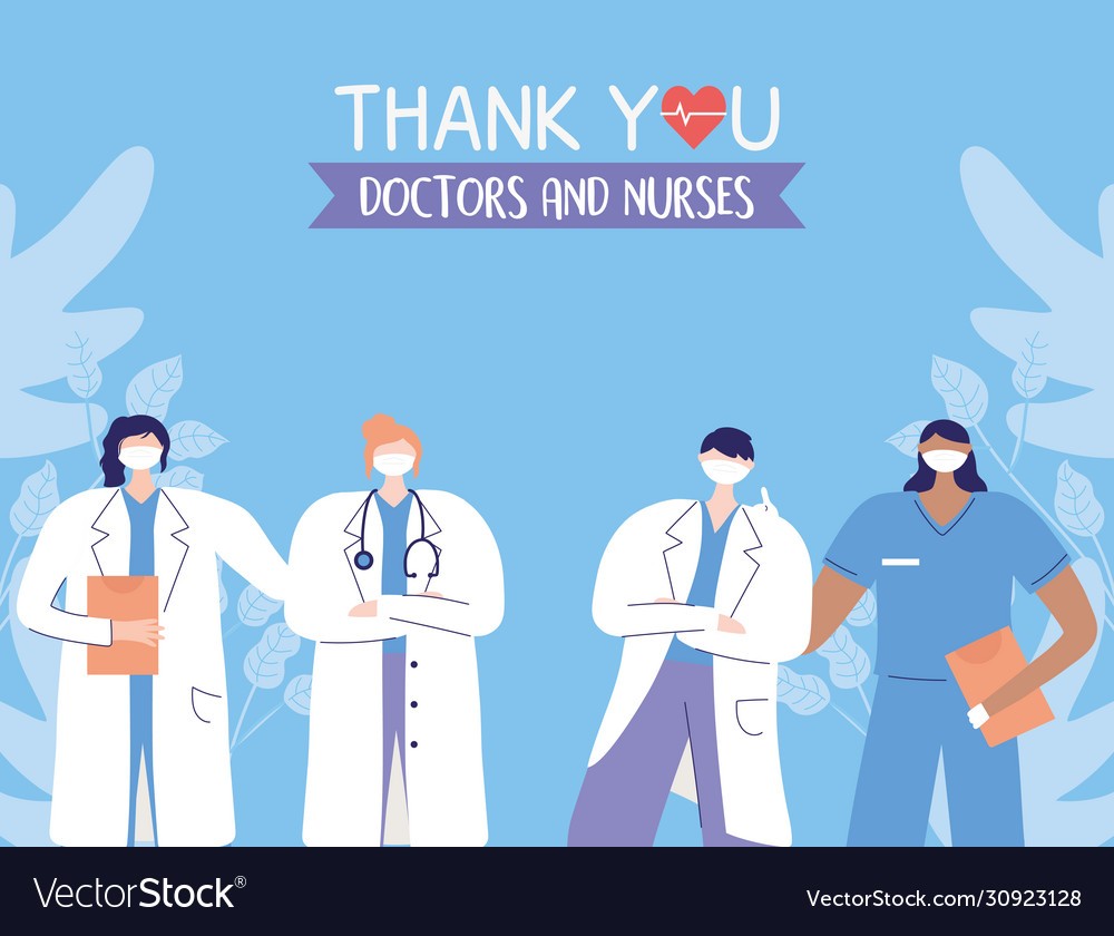 Thanks doctors nurses physicians and nurses Vector Image