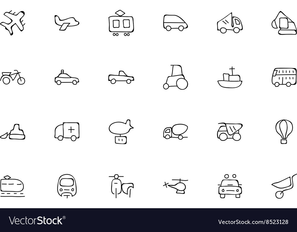 Transport hand drawn doodle icons 2