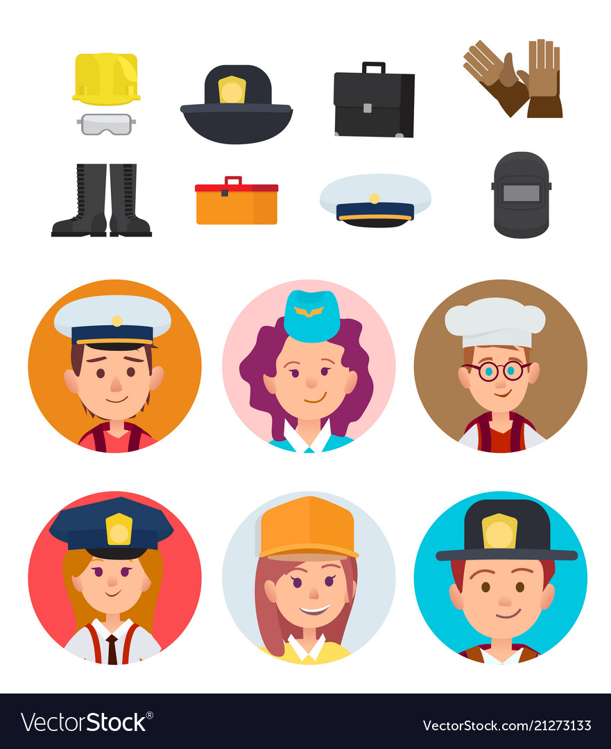 Children and their dream jobs set Royalty Free Vector Image