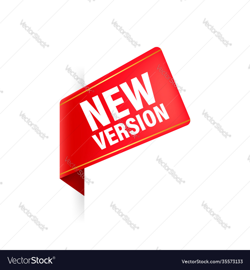 New version red label on white background Vector Image