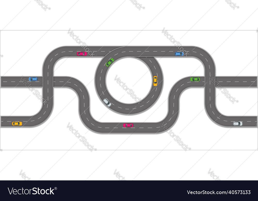 Road map and journey route infographics template Vector Image