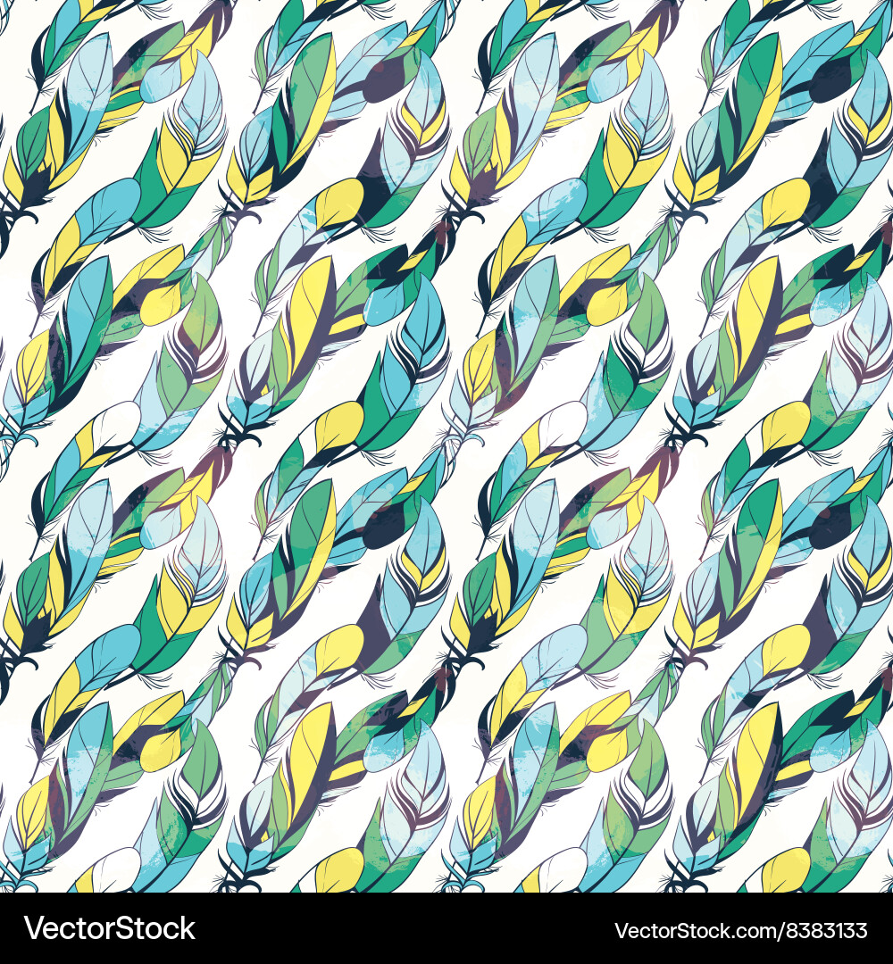Seamless pattern with feathers Royalty Free Vector Image