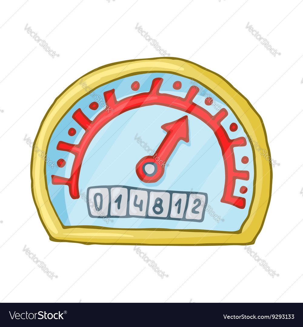 Speedometer and odometer icon cartoon style Vector Image