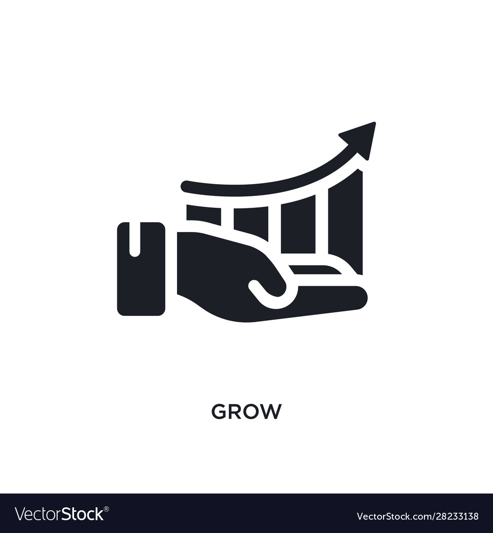 Black grow isolated icon simple element from Vector Image