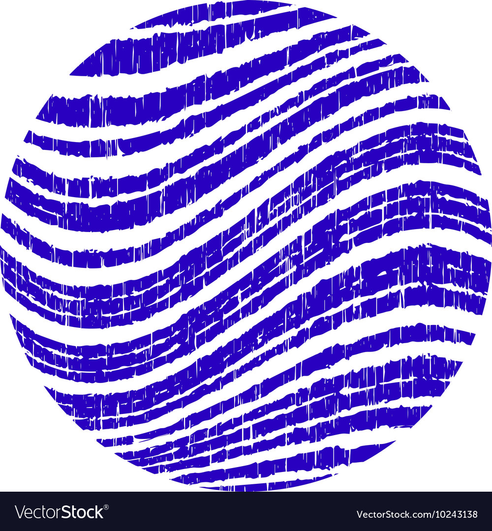 Blue circle with wavy stripes grunge Royalty Free Vector