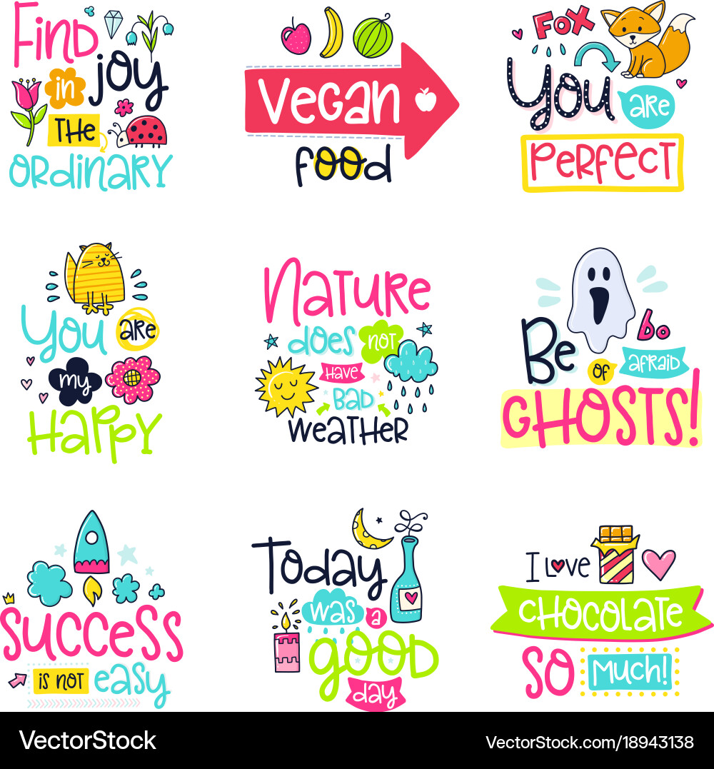 Doodle posters Royalty Free Vector Image - VectorStock