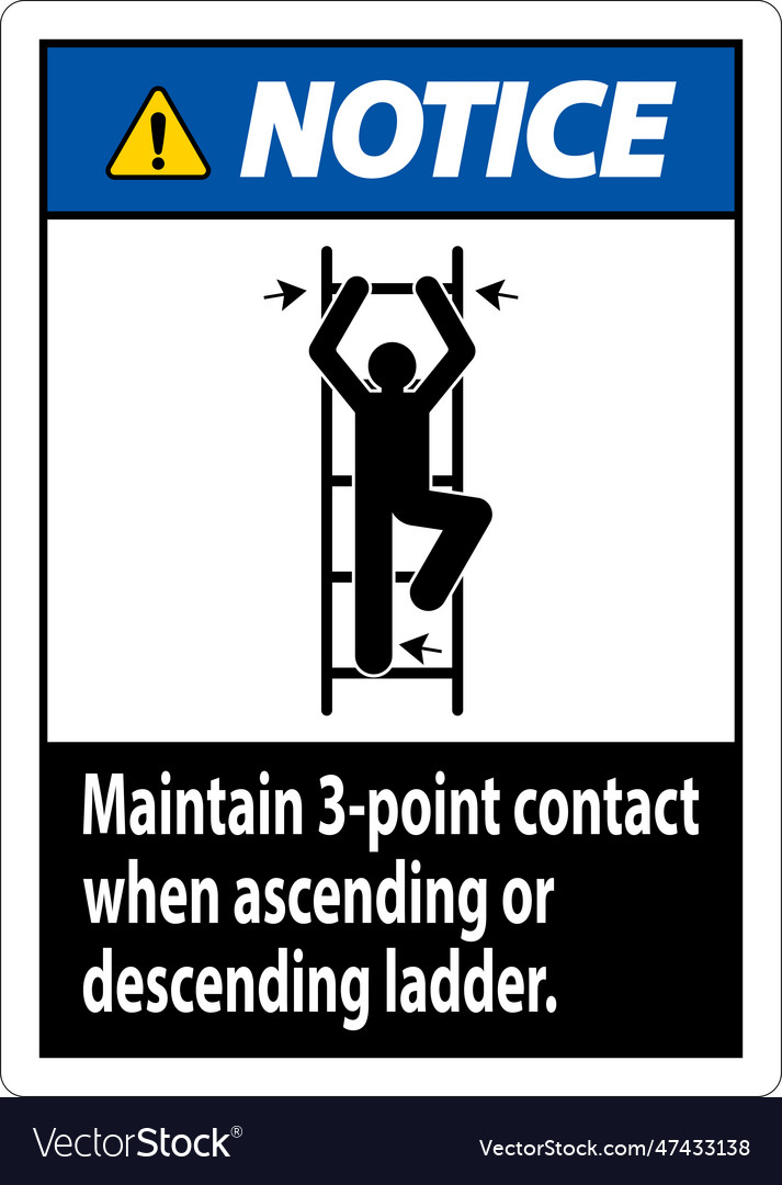 Notice maintain 3 point contact when ascending