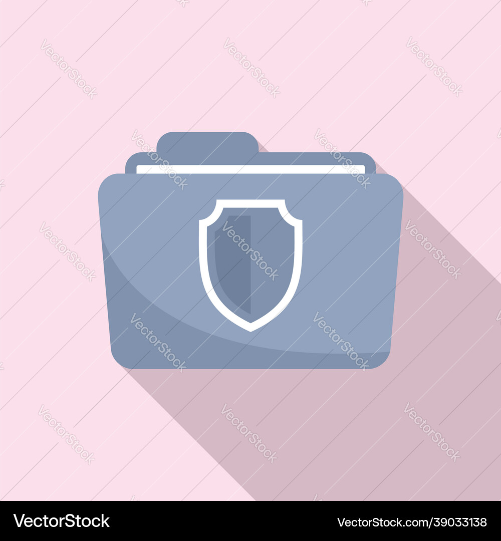 Secured folder icon flat data information Vector Image