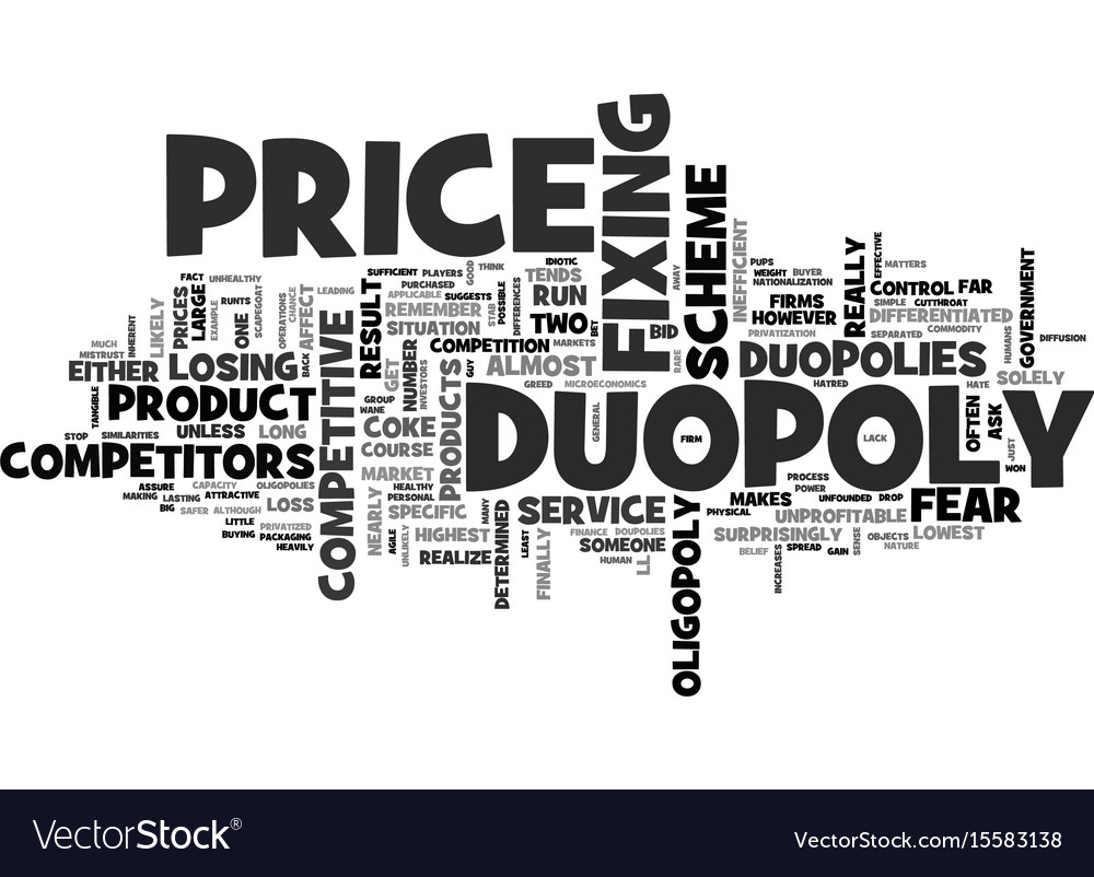 why are duopolies so competitive text word cloud vector image competitive word