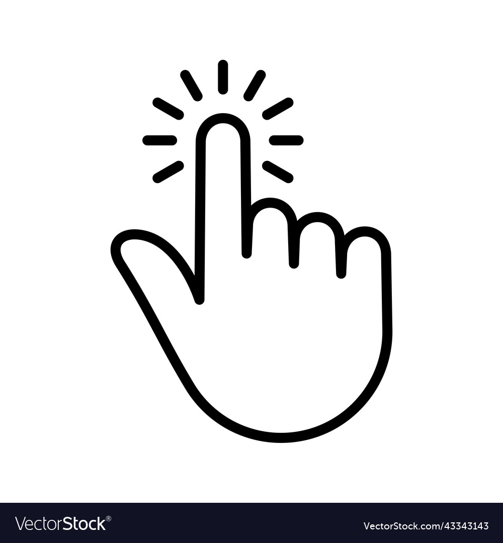 Hand clicking icon, click pointer vector Stock Vector