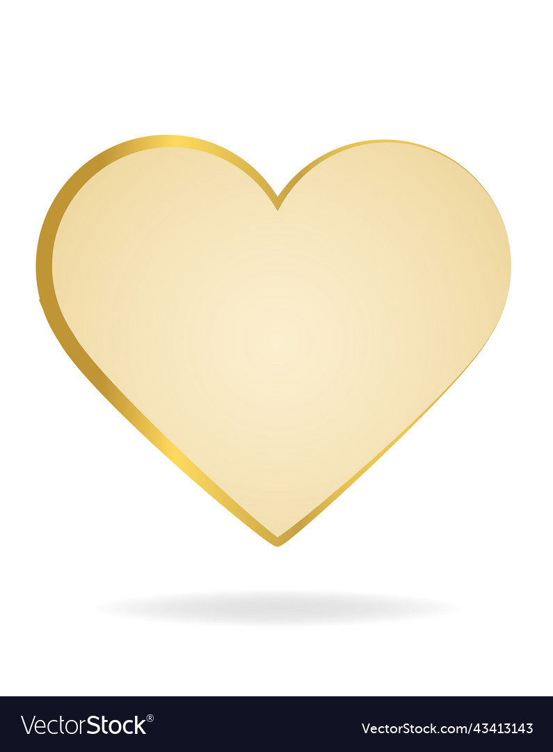 Heart gold isolated on a white background Vector Image