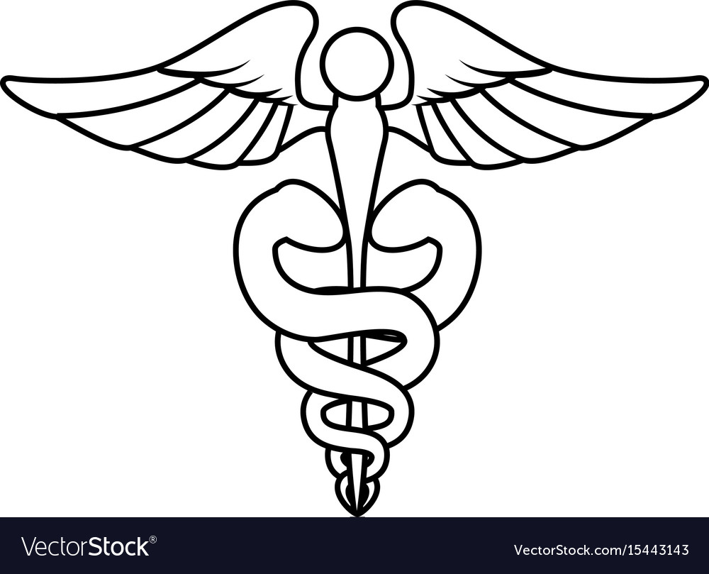 Isolated caduceus emblem Royalty Free Vector Image