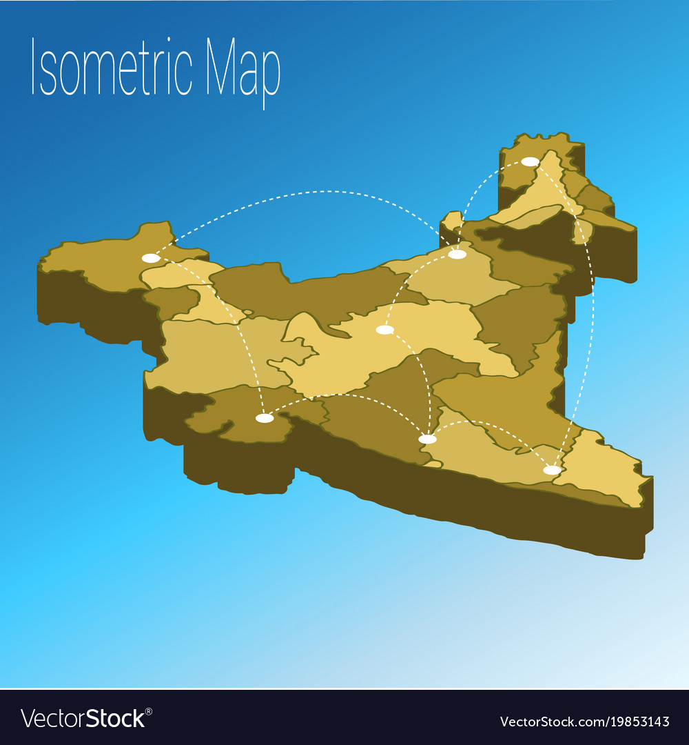 Map india isometric concept Royalty Free Vector Image