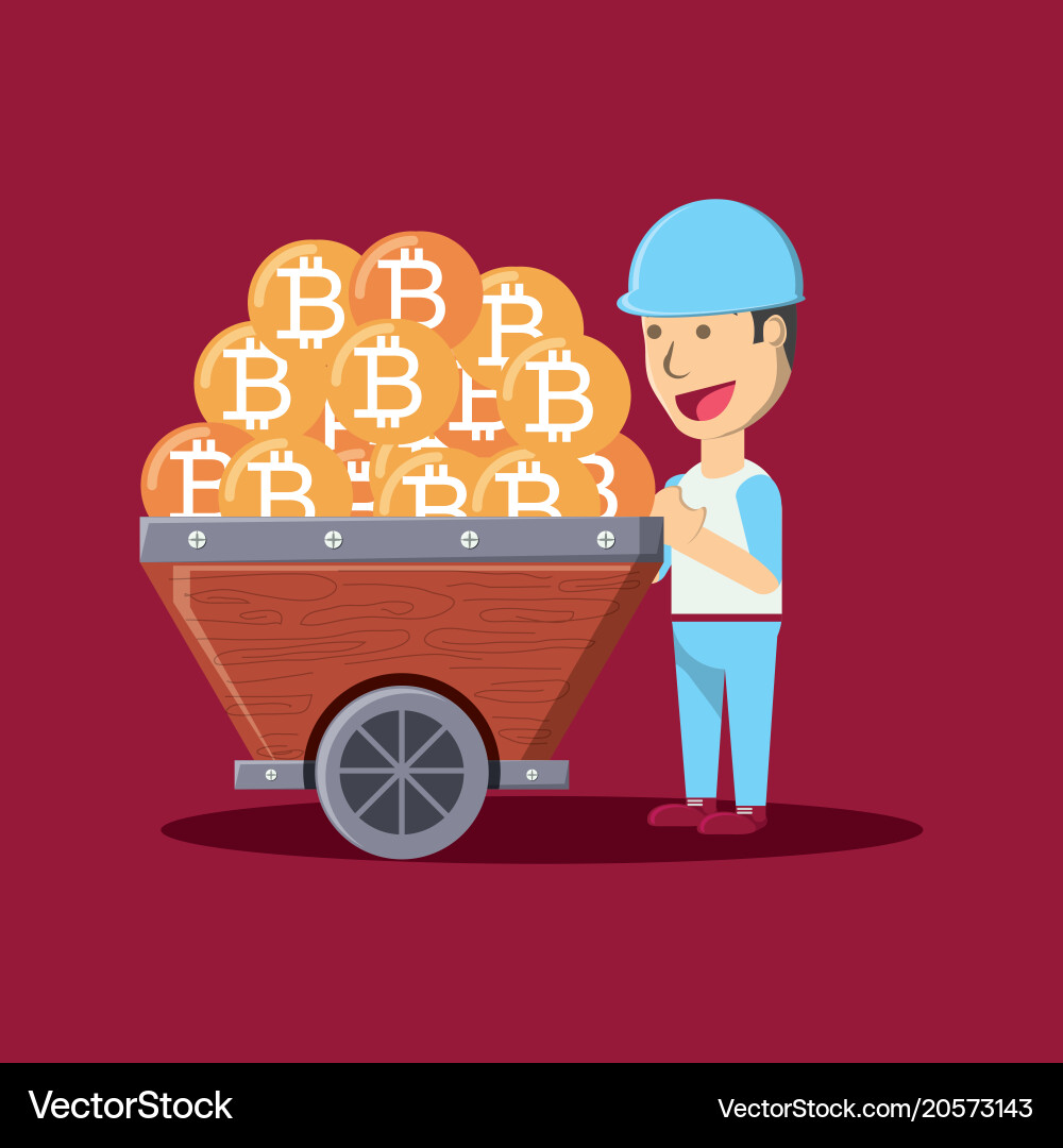 Mining cryptocurrency design Royalty Free Vector Image