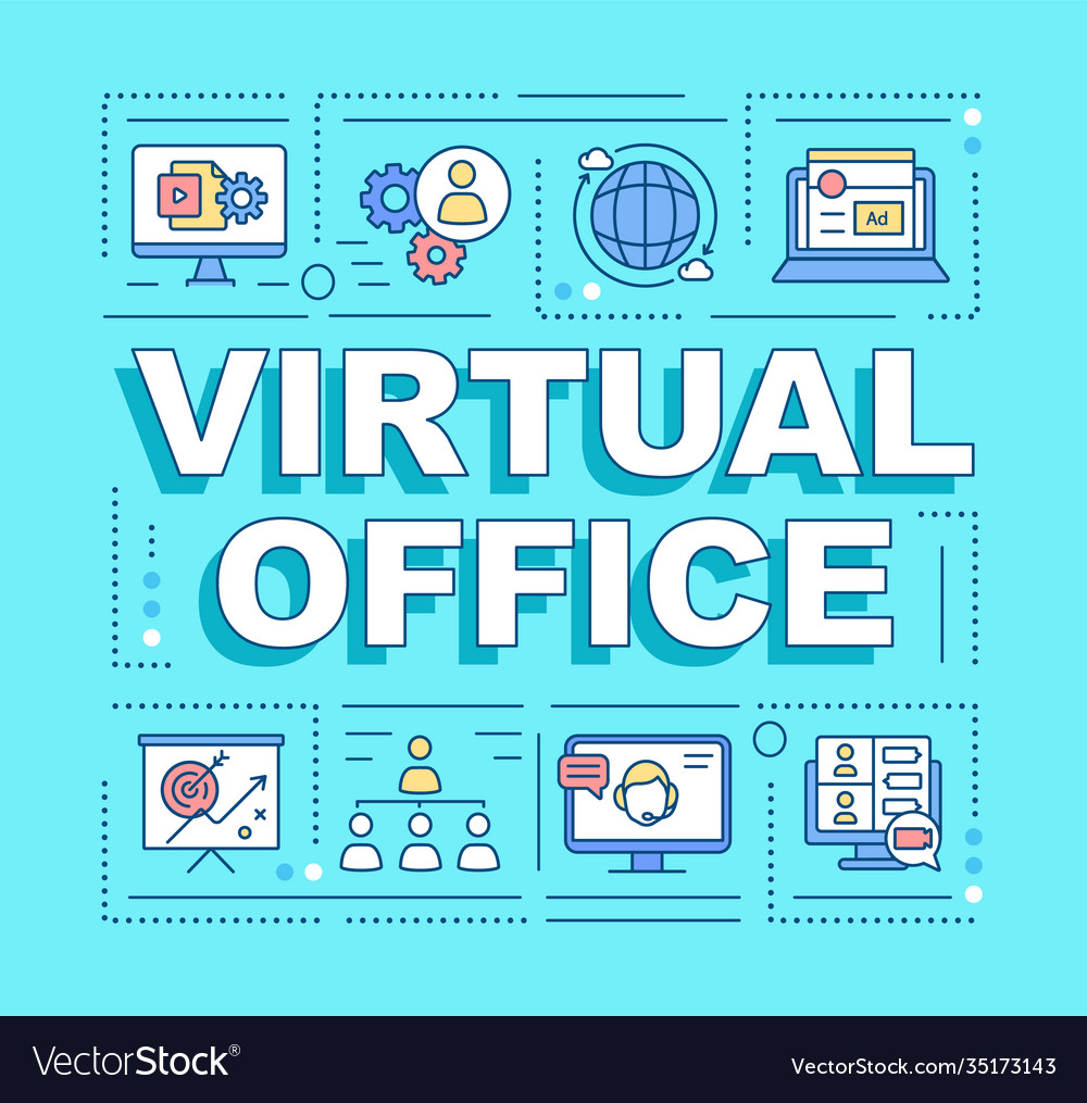 Virtual office word concepts banner