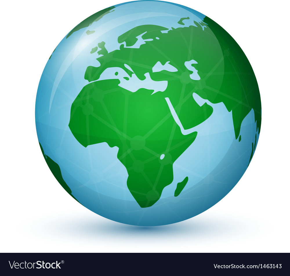 World Globe Map Africa Europe Royalty Free Vector Image