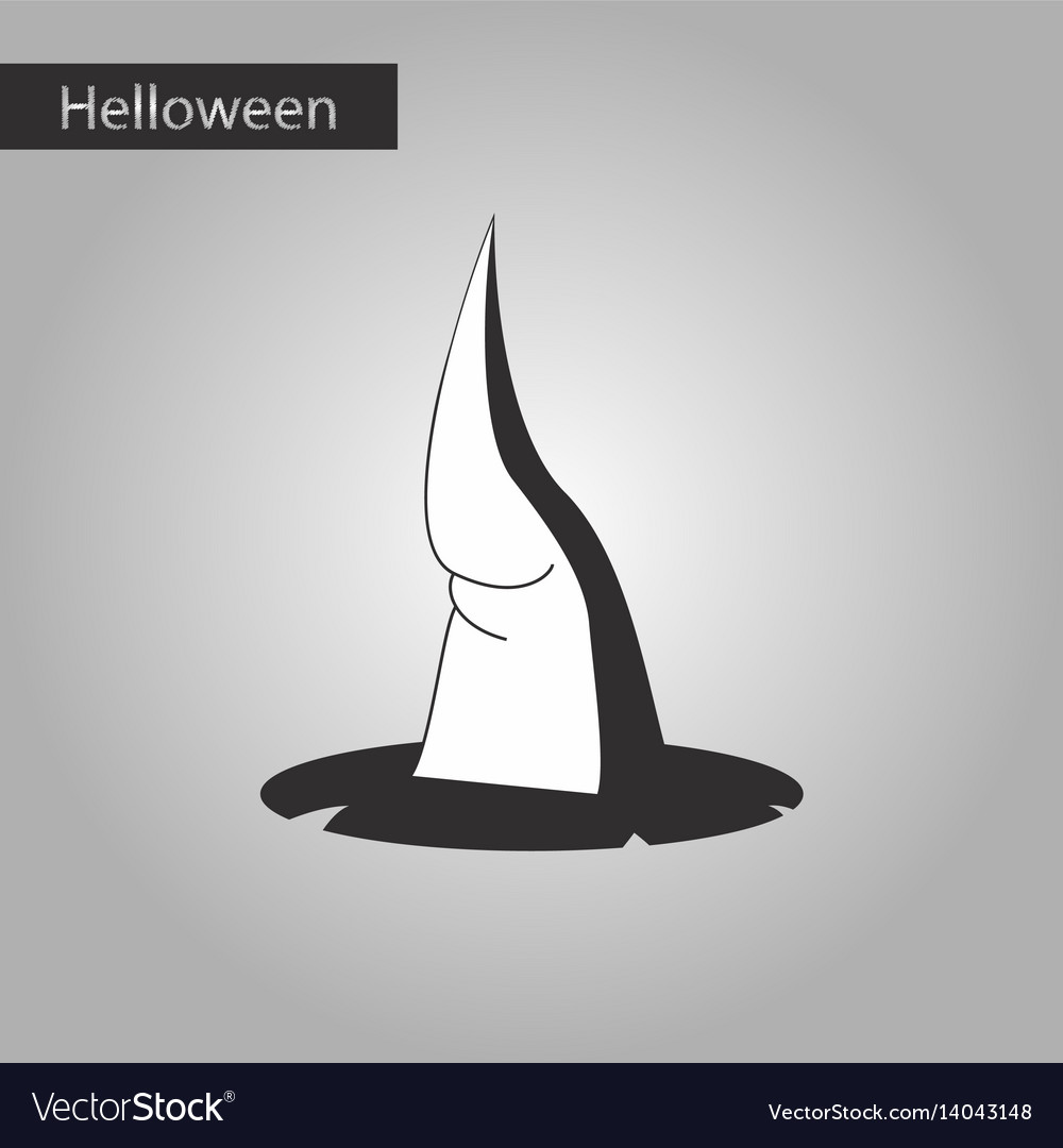 Black and white style icon of witch hat Royalty Free Vector