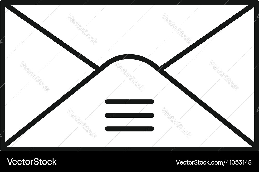 Blank envelope icon outline mail letter Royalty Free Vector