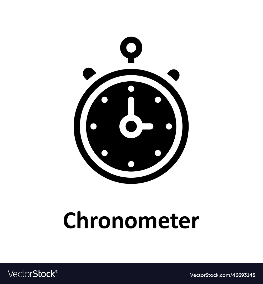 Chronometer solid icons simple stock illus